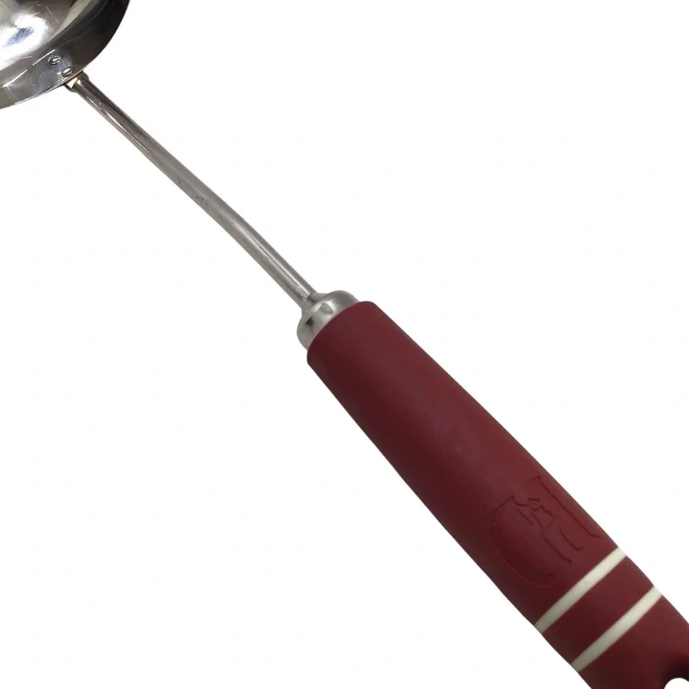 Paula Deen Burgundy Silicone & Stainless Steel Spout Ladle 12” Dishwasher Safe